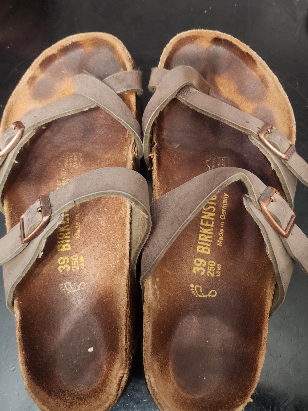 Birkenstock Women’s Brown Leather Double-Strap Sandals